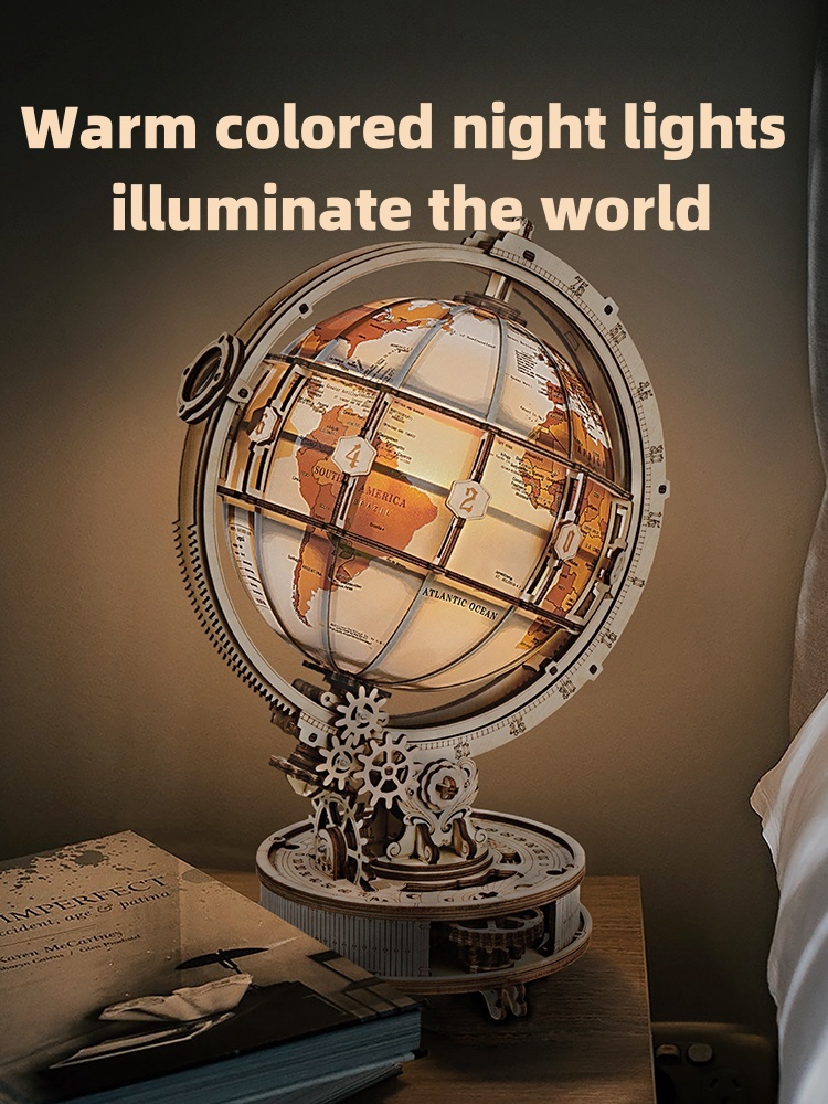 Globe Vision DIY Handmade Wooden Assembly Gift Creative Desktop Decoration Birthday Gift