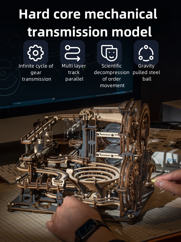Mechanical City Trajectory Night City Creative Physics Ornament DIY Handmade Junior High School Boy Birthday Gift Model