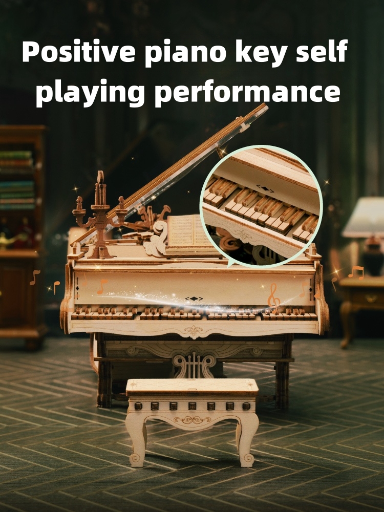 Rhythm piano music box DIY handmade music box Birthday gift Best friend gives girlfriend gift Wood